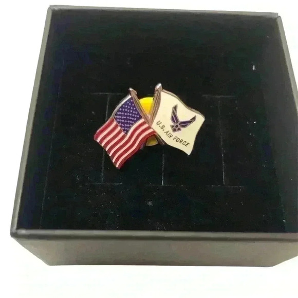 US Air Force Tie Tack Hat Pin Lapel Pin size 1” American Flag Patriotic - Picture 1 of 3